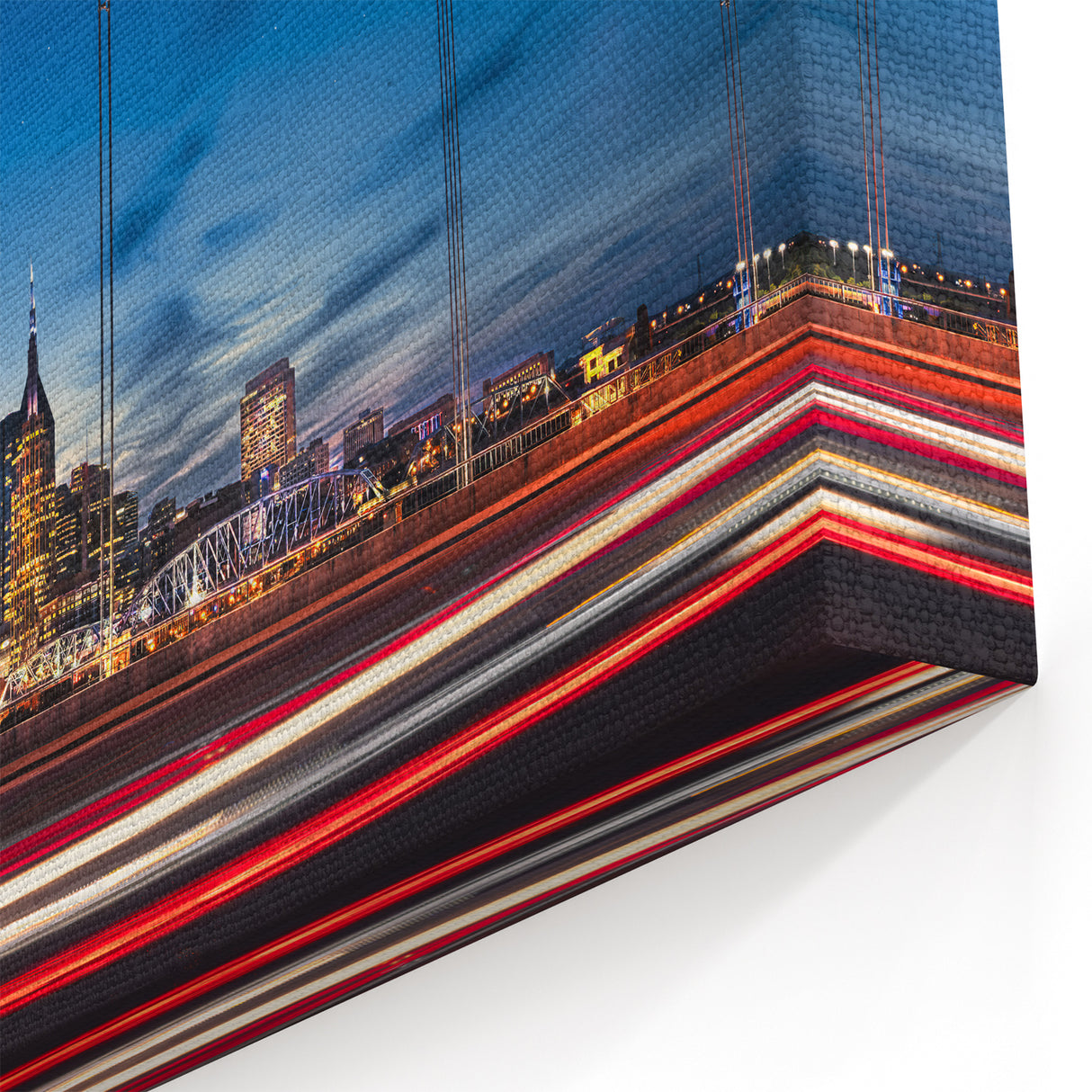 Nashville Skyline Framed by Bridge - Stunning Night Cityscape Wall Art