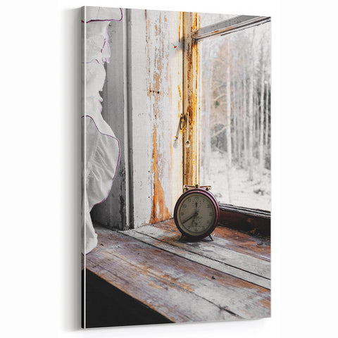 Timeless Moment - Vintage Clock Rustic Art Print