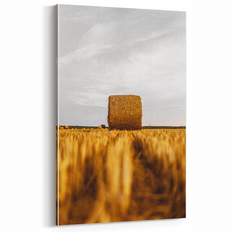 Golden Harvest - Rustic Hay Bale Art Print