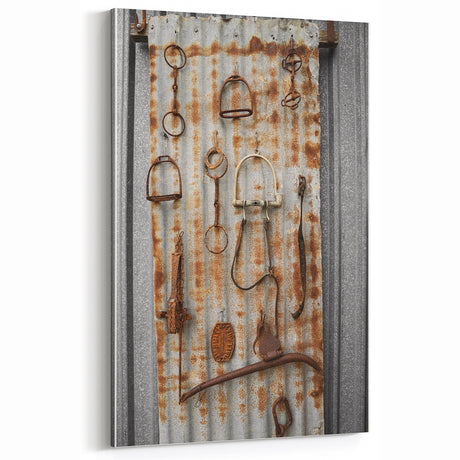 Rustic Wall Art: Vintage Metal Tools – Farmhouse Industrial Decor Print