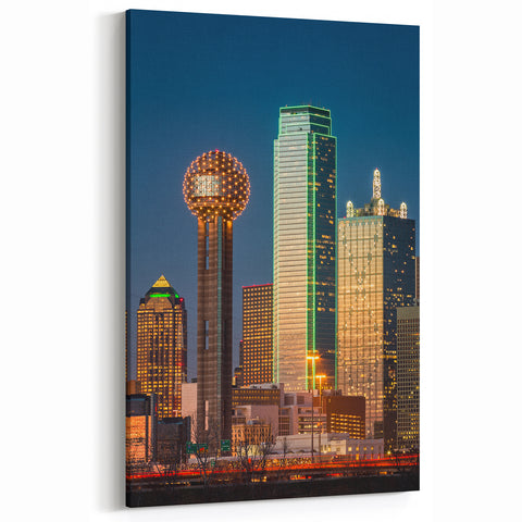 Dallas Skyline Wall Art - Iconic Texas Urban Landscape Canvas Decor