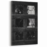 Rustic Wall Art: Black & White Wooden Lattice – Farmhouse Decor Print"