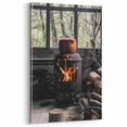 Rustic Wall Art: Wood Stove & Clay Pot – Cozy Farmhouse Decor Print
