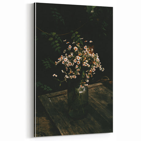 Rustic Wall Art: Wildflowers in Glass Jar – Farmhouse Floral Decor Print