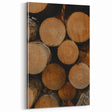 Rustic Wall Art: Stacked Logs Close-Up – Farmhouse Nature Decor Print