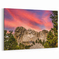 Mount Rushmore Framed Canvas - Presidential Landmark at Vibrant Sunset