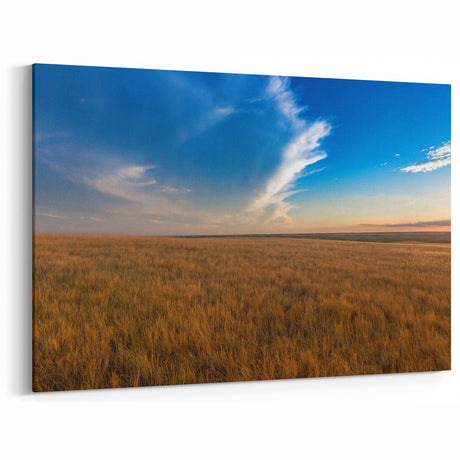 South Dakota Wall Art - Golden Prairie and Dramatic Sky Canvas Print