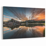 Badlands National Park Prints - Sunset Reflection on Lake South Dakota