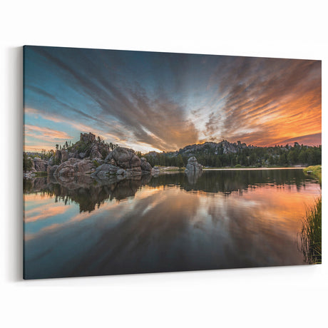 Badlands National Park Prints - Sunset Reflection on Lake South Dakota