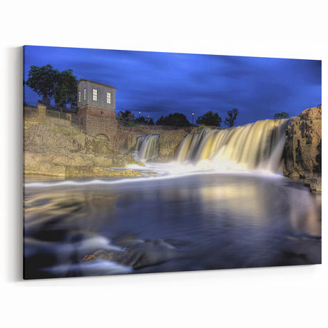 South Dakota State Art - Waterfall at Twilight Canvas Print