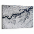 South Dakota Landscape Art - Aerial Winter River Scene Canvas Print