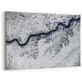 South Dakota Landscape Art - Aerial Winter River Scene Canvas Print