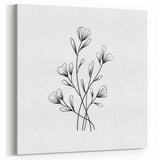 Bohemian Wall Art | Minimalist Floral Boho Decor Canvas | Eclectic Art Print
