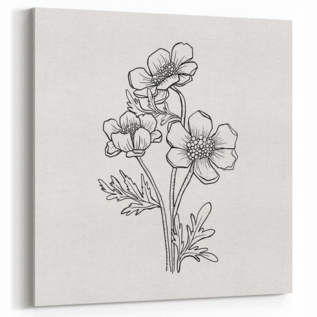 Bohemian Wall Art | Elegant Floral Boho Decor Canvas | Eclectic Art Print