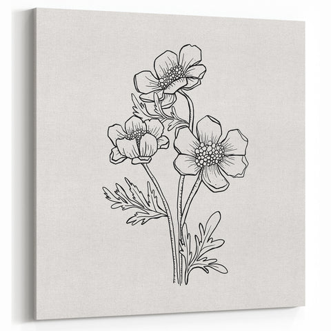 Bohemian Wall Art | Elegant Floral Boho Decor Canvas | Eclectic Art Print