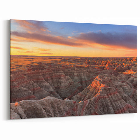 National Park Prints - Sunset Over Badlands South Dakota Landscape Art