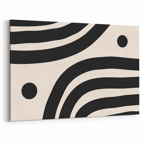 Bohemian Wall Art | Minimalist Black and White Boho Canvas | Eclectic Art Print