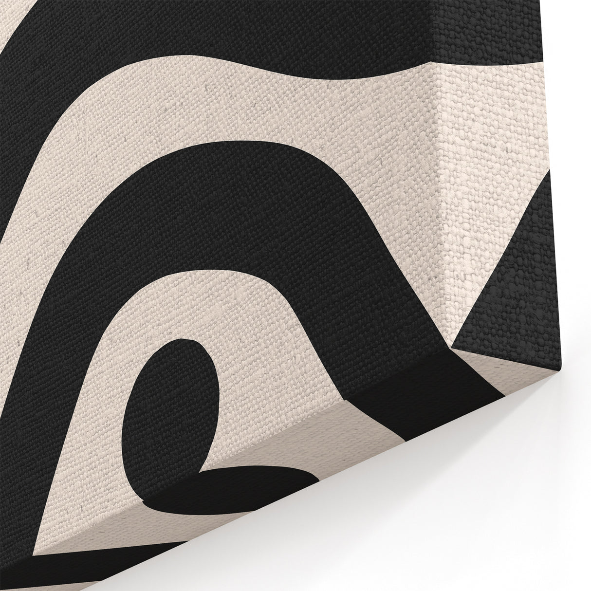 Bohemian Wall Art | Bold Black and White Wavy Line Boho Canvas | Eclectic Art Print