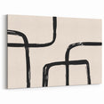 Artistic Bohemian Style Canvas - Abstract Black and Beige Boho Wall Art