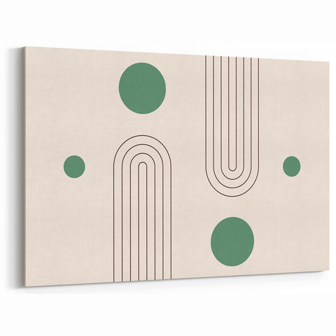 Bohemian Wall Art - Modern Geometric Boho Decor with Green Accents
