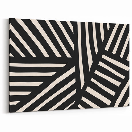 Boho Wall Decor - Modern Black and White Abstract Bohemian Canvas