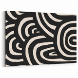 Boho Decor Canvas - Bold Black and White Abstract Bohemian Wall Art