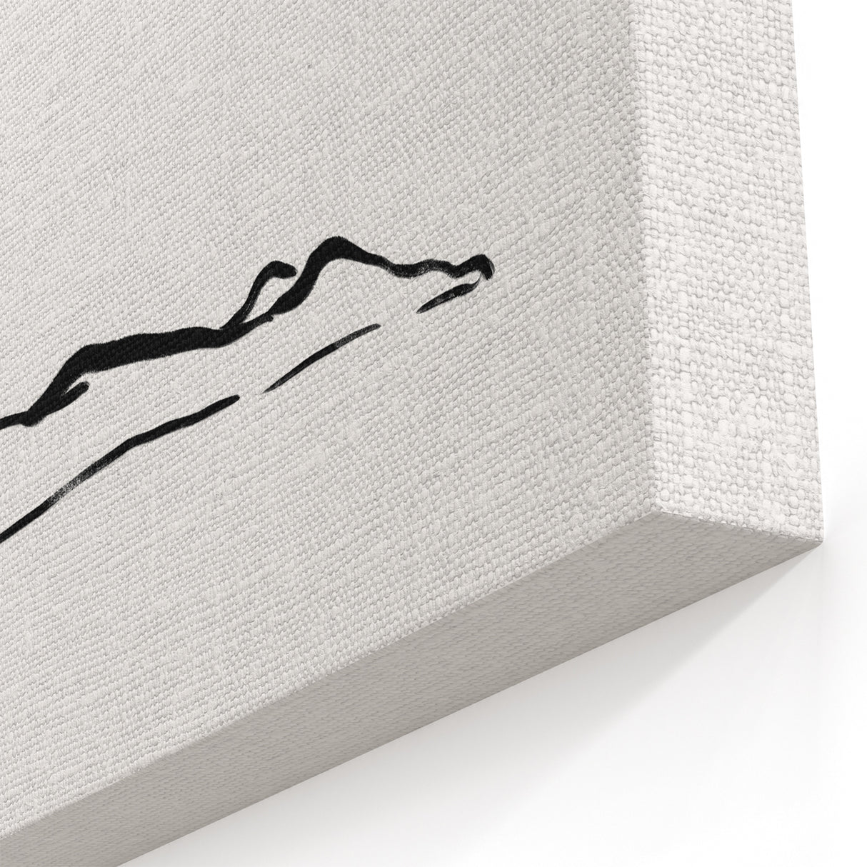 Bohemian Wall Art - Minimalist Line Art Nude in Relaxed Pose Canvas