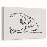 Boho Chic Wall Art - Minimalist Line Art Yoga Pose Bohemian Canvas
