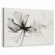Bohemian Wall Art - Abstract Black and White Floral Boho Canvas Decor