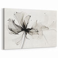 Bohemian Wall Art - Abstract Black and White Floral Boho Canvas Decor
