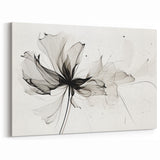 Bohemian Wall Art - Abstract Black and White Floral Boho Canvas Decor