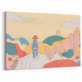 Boho Wall Art - Colorful Whimsical Nature Scene Bohemian Canvas Decor