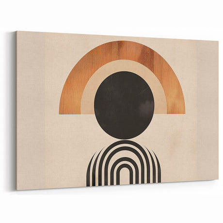 Boho Wall Art - Bold Geometric Circle and Arch Bohemian Canvas Design