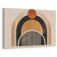 Boho Geometric Wall Art - Earthy Arch and Circle Bohemian Canvas Print