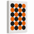 Retro Circle Pattern Wall Art - Bold Bohemian Black and Orange Canvas