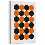 Retro Circle Pattern Wall Art - Bold Bohemian Black and Orange Canvas