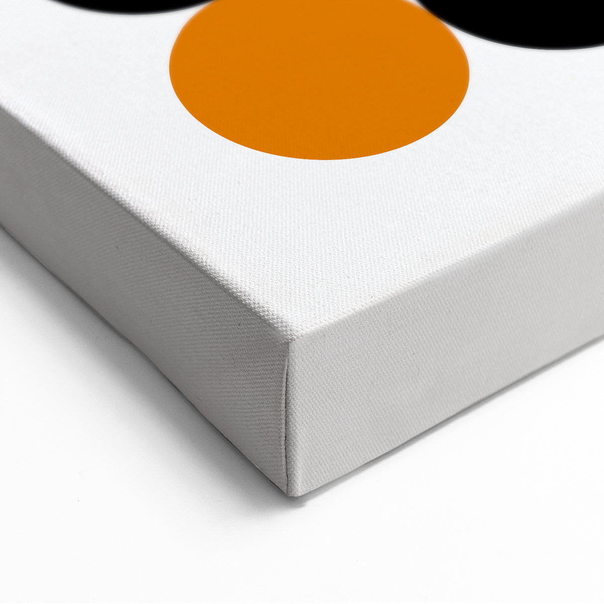 Retro Circle Pattern Wall Art - Bold Bohemian Black and Orange Canvas