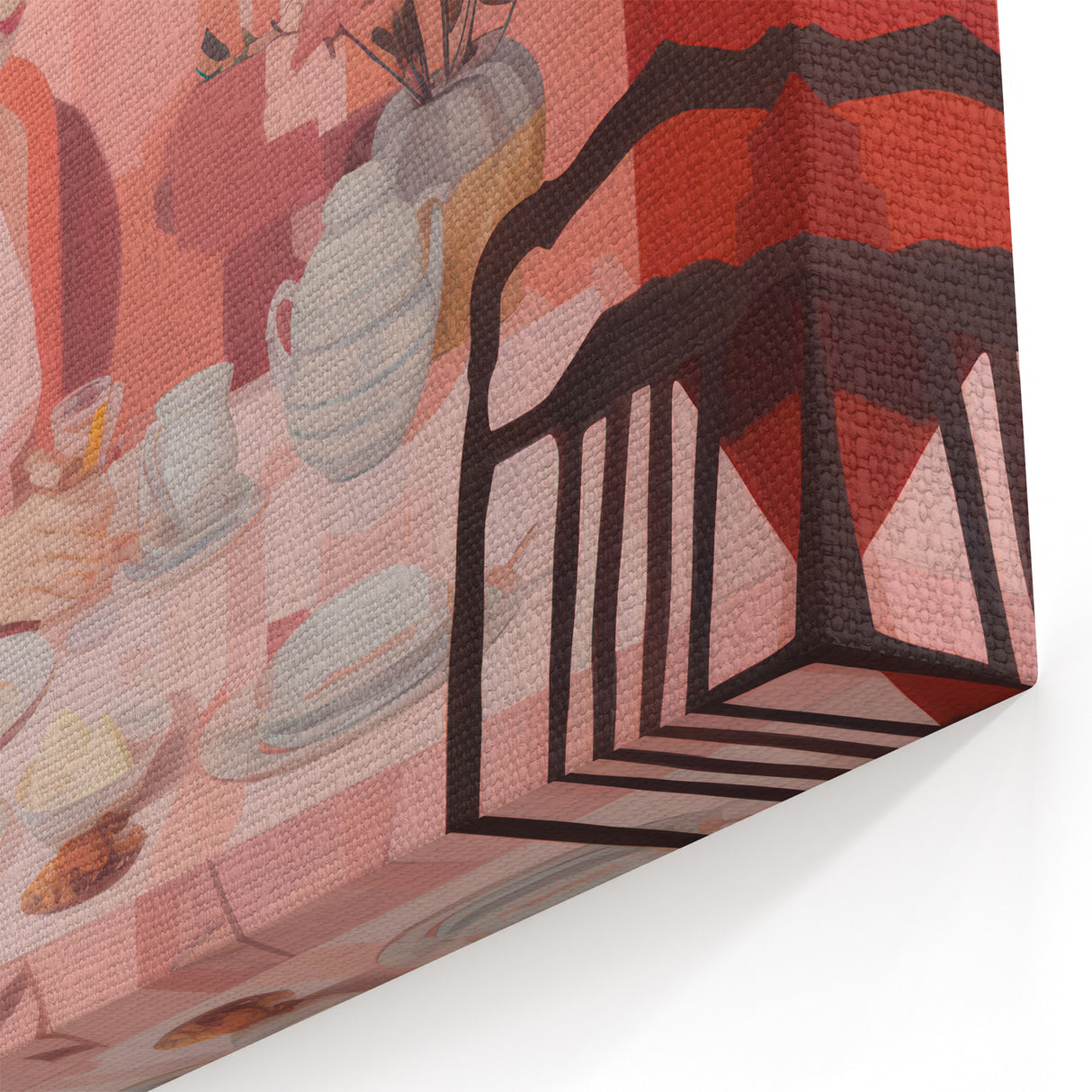 Modern Electric Dining Scene Canvas – Abstract Electric Art Print