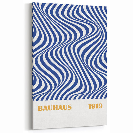 Bohemian Wall Art | Bauhaus 1919 Optical Wave Boho Chic Canvas Print