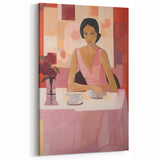 Modern Electric Portrait Canvas – Vibrant Dining Scene Art Print