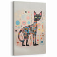 Abstract Electric Cat Canvas – Colorful Modern Art Print