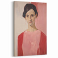 Modern Electric Portrait Canvas – Elegant Pink Art Print