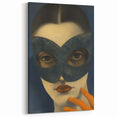 Abstract Electric Portrait Art - Modern Masked Face Vibrant Decor