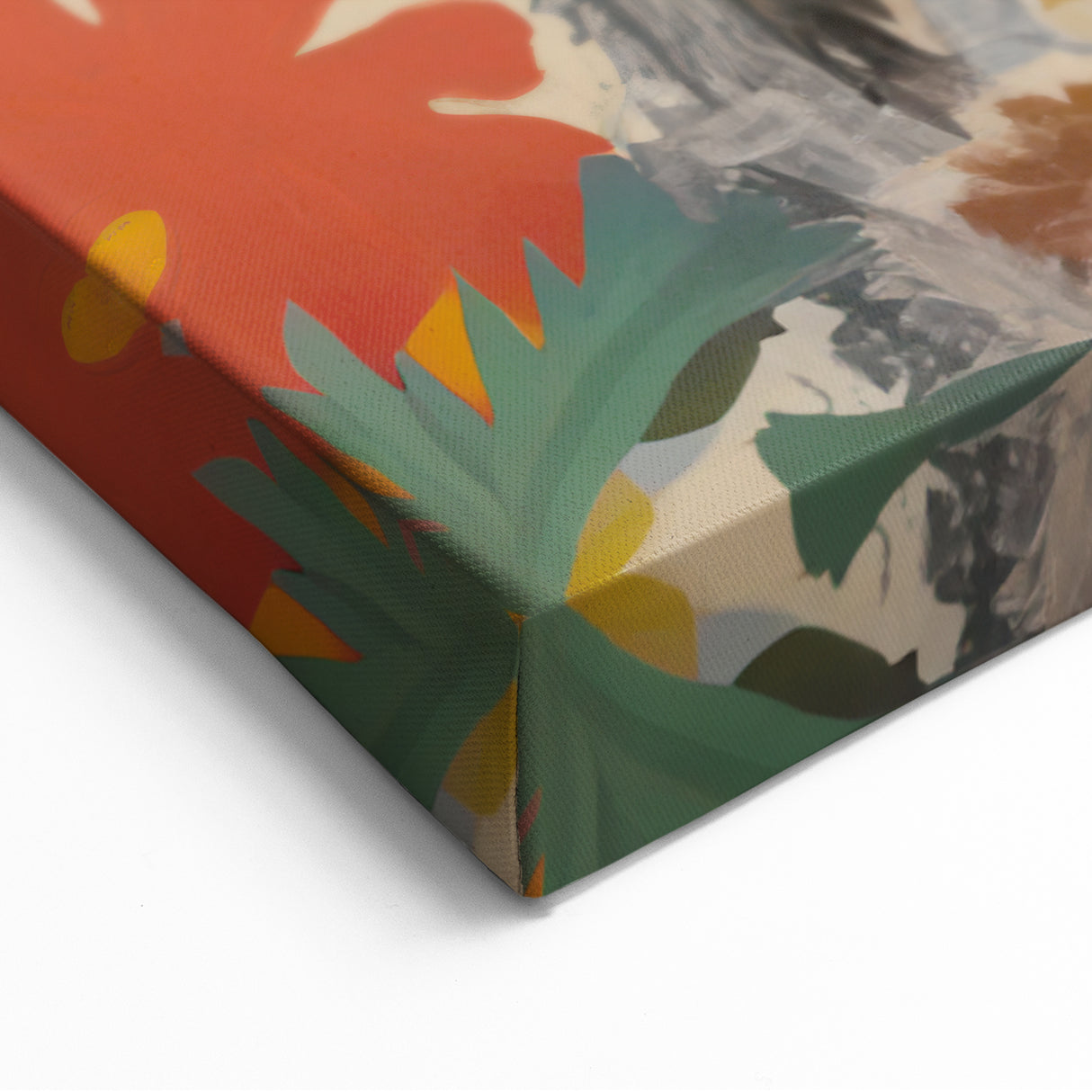 Modern Electric Abstract Portrait - Vibrant Floral and Figurative Art