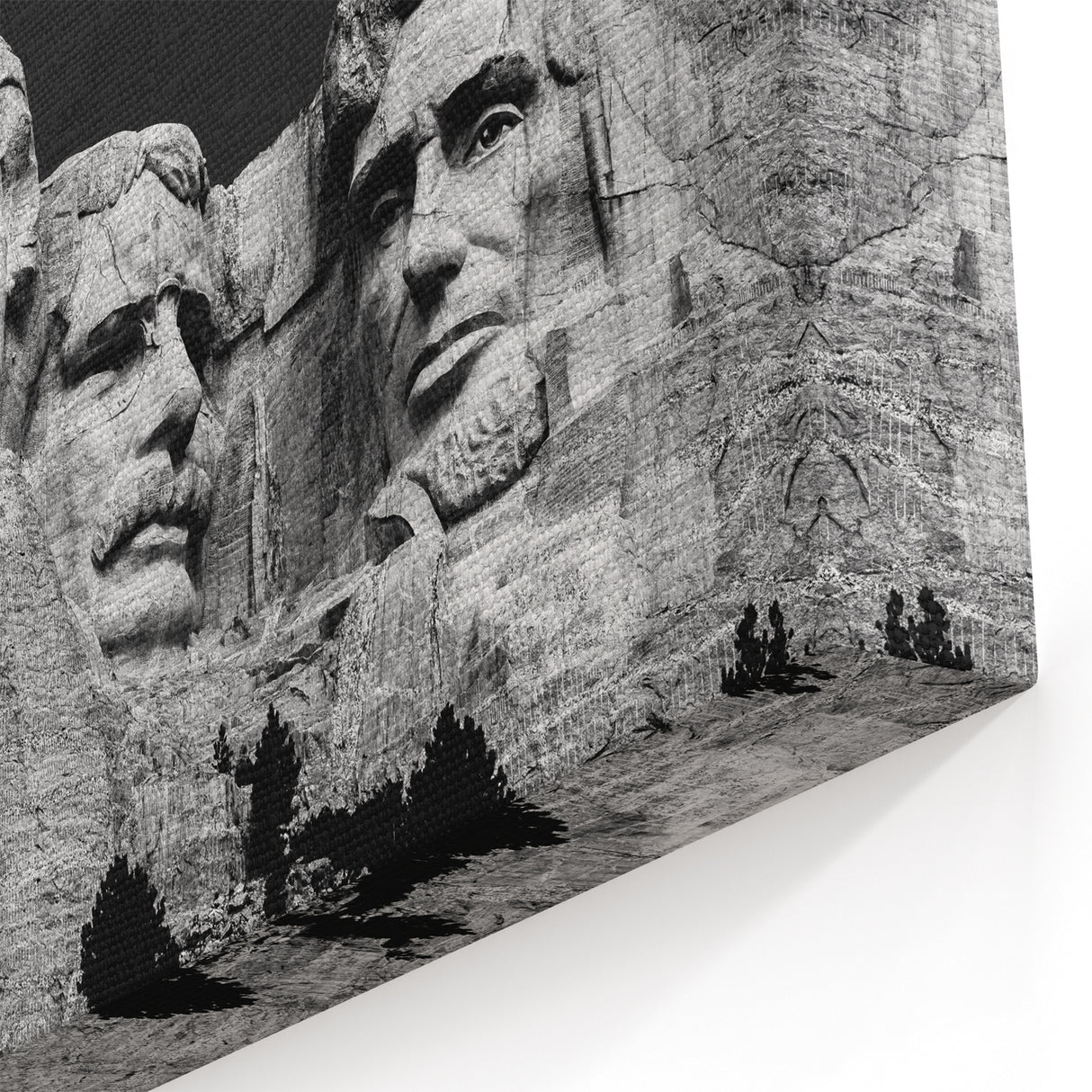 Mt Rushmore Acrylic Glass Art - Historic Landmark in Black & White