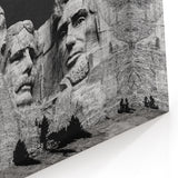 Mt Rushmore Acrylic Glass Art - Historic Landmark in Black & White