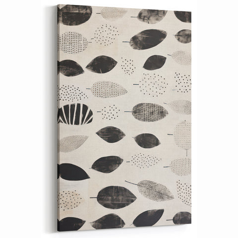 Modern Electric Leaf Art - Monochrome Abstract Botanical Wall Decor
