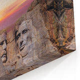 Mount Rushmore Canvas Print - Presidential Art at Sunset in South Dakota