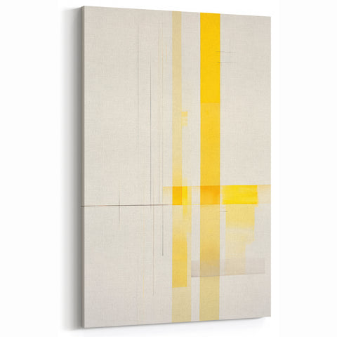 Modern Electric Abstract Lines - Minimalist Yellow Geometric Wall Decor