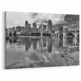 Minnesota City Skyline Canvas – Stone Arch Bridge Sunset Scene